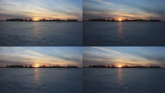 冰河上的日落高清在线视频素材下载
