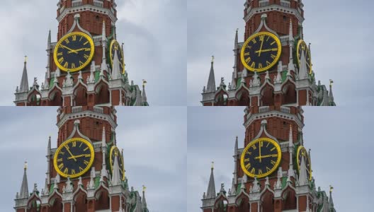 克里姆林宫的时钟“报时”，延时高清在线视频素材下载