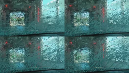 洗车，水和挡风玻璃高清在线视频素材下载