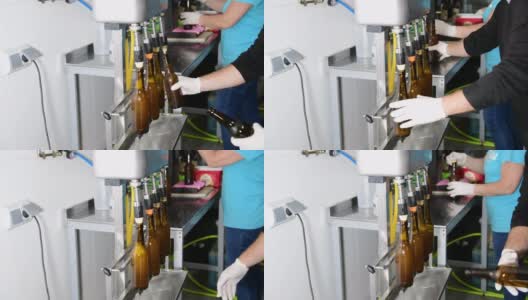 啤酒灌装在啤酒厂的青蒿素高清在线视频素材下载