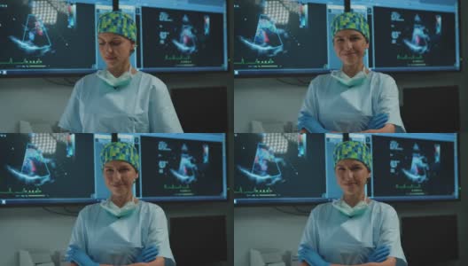 自信的外科医生对抗超声高清在线视频素材下载