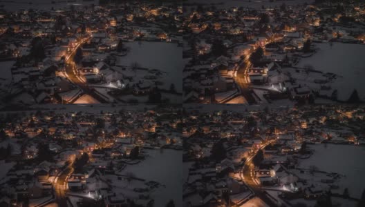 冬天的小镇-航拍高清在线视频素材下载