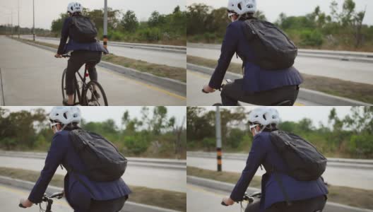 晚上下班后骑自行车回来的亚洲男人高清在线视频素材下载