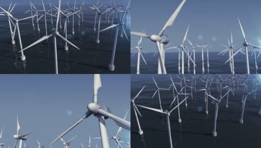海上风力涡轮机农场8号高清在线视频素材下载