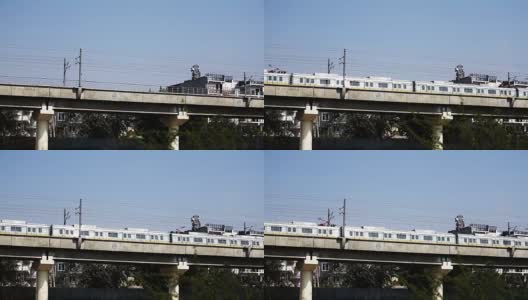 德里地铁经过大桥高清在线视频素材下载