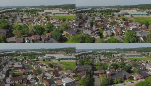 向前鸟瞰图的宾夕法尼亚州小镇高清在线视频素材下载