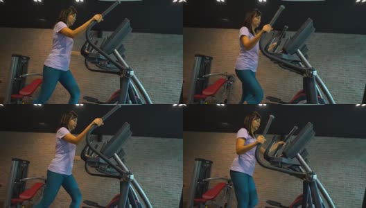 商务女性在健身房锻炼。高清在线视频素材下载