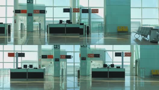 空的现代机场高清在线视频素材下载