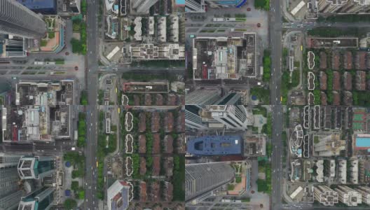 白天时间深圳城市景观交通街道空中俯视图4k中国高清在线视频素材下载