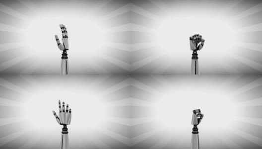 灰色背景上的机器人手臂高清在线视频素材下载