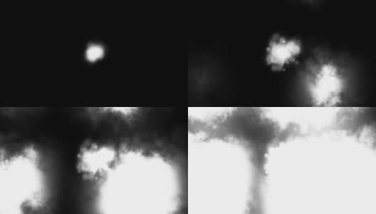 白色流明粒子以云的形式在黑色背景HD 1920x1080高清在线视频素材下载