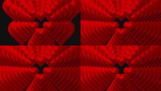 红心出现在黑色背景上高清在线视频素材下载