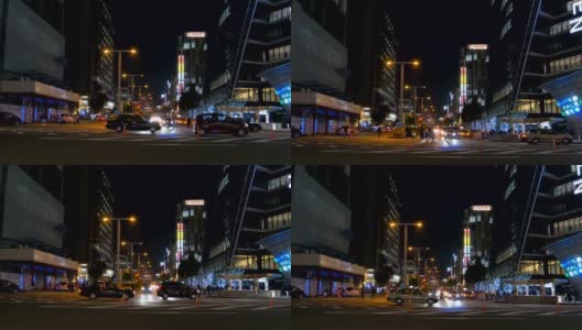 日本名古屋的街道夜景高清在线视频素材下载