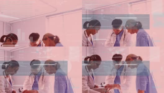 统计数据处理白种男医生在医院给病人戴氧气面罩高清在线视频素材下载