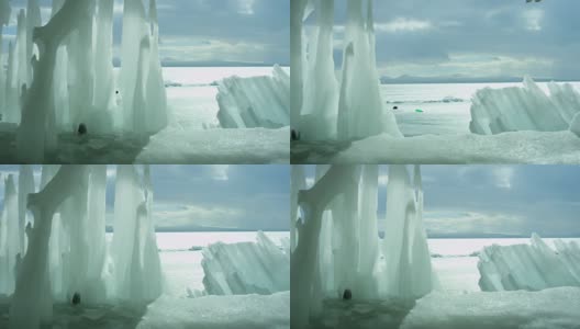 冰海或海洋上的冰山。高清在线视频素材下载