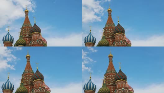莫斯科，红场，克里姆林宫和圣巴西尔大教堂，延时拍摄高清在线视频素材下载