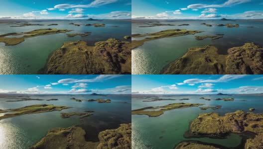 冰岛Myvatn湖航拍高清在线视频素材下载
