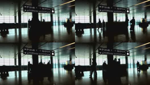 指示旅客前往浦东机场登机口和候机室的标志。高清在线视频素材下载