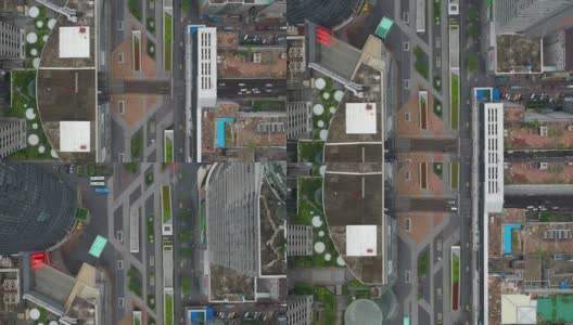 白天时间深圳市区著名商业街高空俯视4k中国全景高清在线视频素材下载