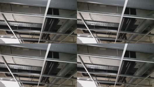 建筑天花板的下水管道系统。高清在线视频素材下载