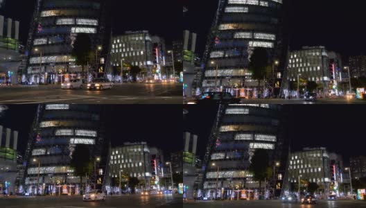 日本名古屋街道上过往车辆的景象高清在线视频素材下载