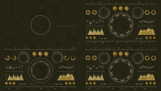未来的用户界面与HUD和信息图表元素。Hud -图形用户界面高清在线视频素材下载