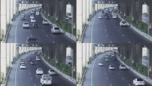 4 k决议。曼谷早上高峰时段交通堵塞，以城市景观概念的交通。高清在线视频素材下载
