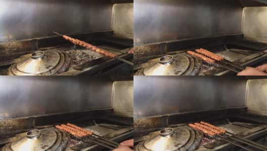 传统的土耳其阿达纳烤肉串高清在线视频素材下载
