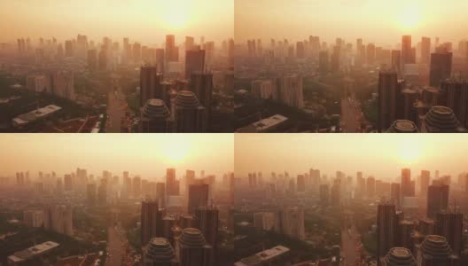 雅加达Sudirman CBD的空中风景高清在线视频素材下载
