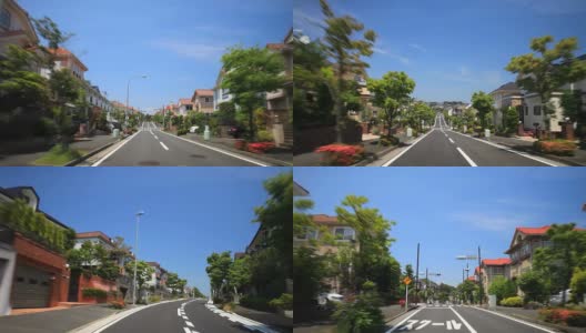 在住宅街道驾驶高清在线视频素材下载