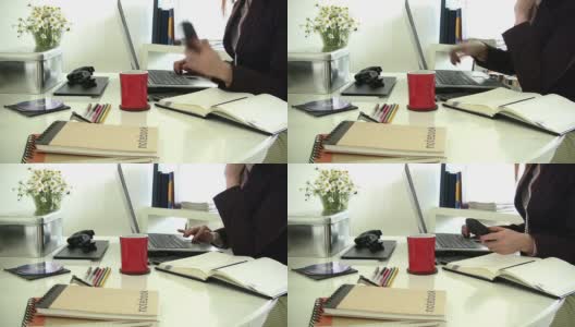 女性在办公室工作高清在线视频素材下载