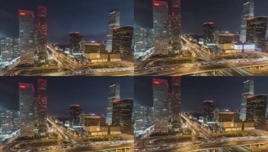 时光流逝——北京夜景与交通(平移)高清在线视频素材下载