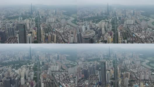 白天飞行在深圳城市景观高空中全景4k中国高清在线视频素材下载