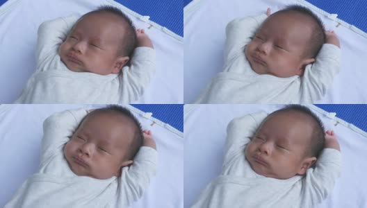 新生儿的面部表情高清在线视频素材下载