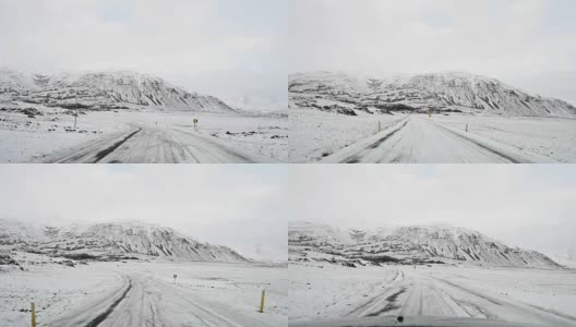 行车记录仪拍下了冰岛道路的视频高清在线视频素材下载