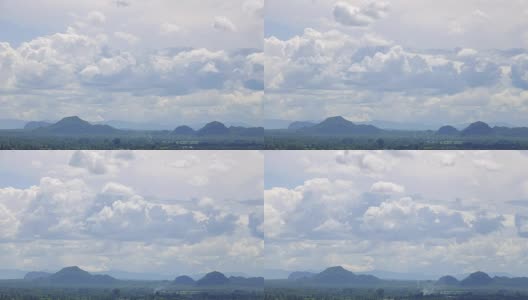 4K:山区和深蓝色天空中的夏季景观延时拍摄高清在线视频素材下载