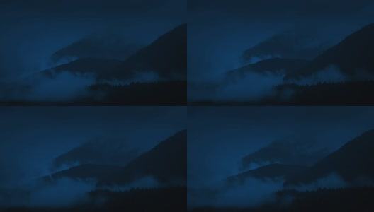 山野与银行的薄雾在夜晚高清在线视频素材下载