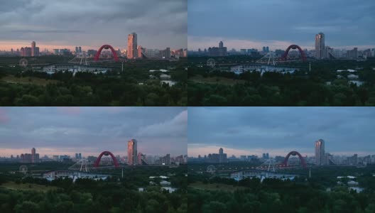 莫斯科俄罗斯城市夜景高清在线视频素材下载