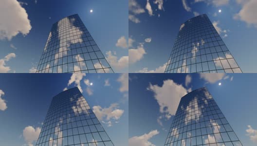 摩天大楼企业建筑和云高清在线视频素材下载