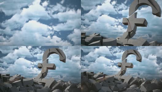 庞德标志与暴风雨的天空和云的背景高清在线视频素材下载