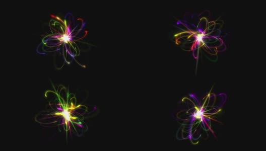 原子抽象粒子颜色高清在线视频素材下载