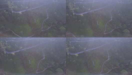 有茶园的高地在雾中背山而行高清在线视频素材下载