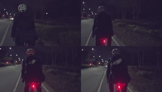 晚上下班后骑自行车回来的亚洲男人高清在线视频素材下载