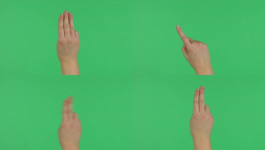 触摸屏上的点击和滑动手势在绿色屏幕上高清在线视频素材下载