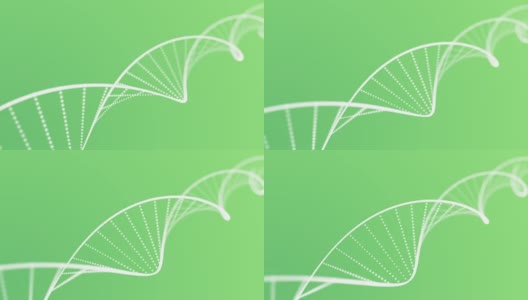 深度为绿色的DNA双螺旋动画环高清在线视频素材下载