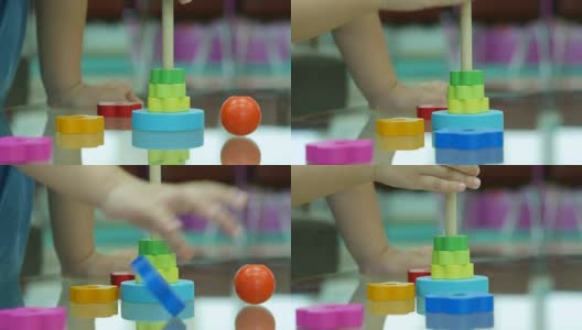 亚洲女孩玩玩具高清在线视频素材下载