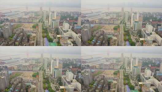 白天武汉城市景观，江边工业全景，4k中国高清在线视频素材下载