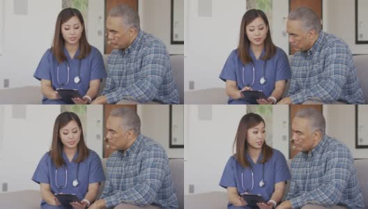 少数民族老年男性正在接受体检高清在线视频素材下载