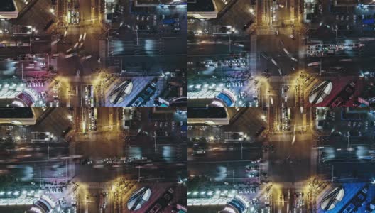 夜间城市交通航拍图高清在线视频素材下载