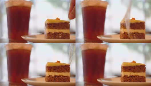 胡萝卜蛋糕咖啡厅高清在线视频素材下载
